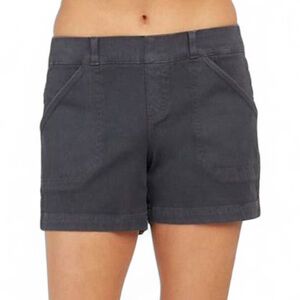 Spanx Stretch Twill A-Line Utility Shorts Gray Pull-On Style Sz L